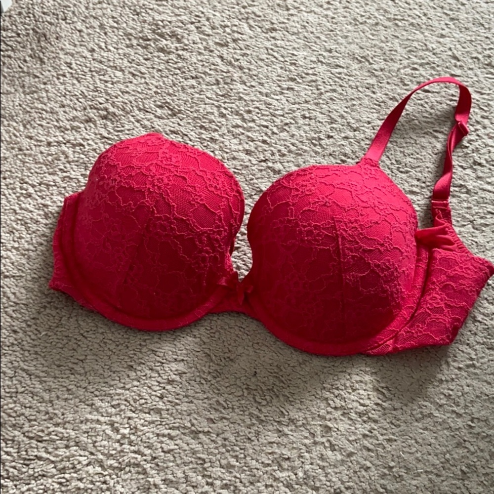 Victoria secret red lace bra
